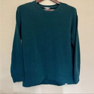 Orvis Mens Long Sleeve Crewneck Sweater Medium M Teal Green Soft Pullover